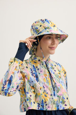 Patterned Tie-Up Bucket Hat Mustard