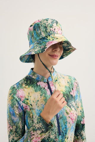 Printed Tie-Up Bucket Hat Lavender