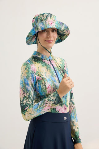 Printed Tie-Up Bucket Hat Lavender