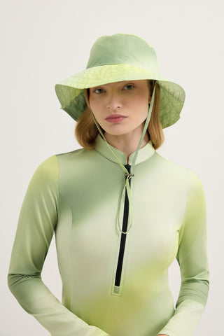 Printed Tie-Up Bucket Hat Lime