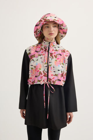 Printed Tie-Up Bucket Hat Pink