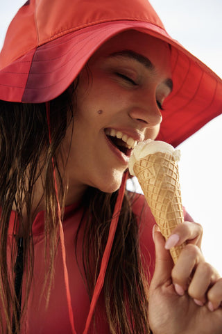 Patterned Long Sleeve Swimsuit Burgundy