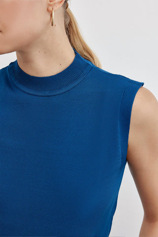 Sleeveless Basic Knitwear Indigo