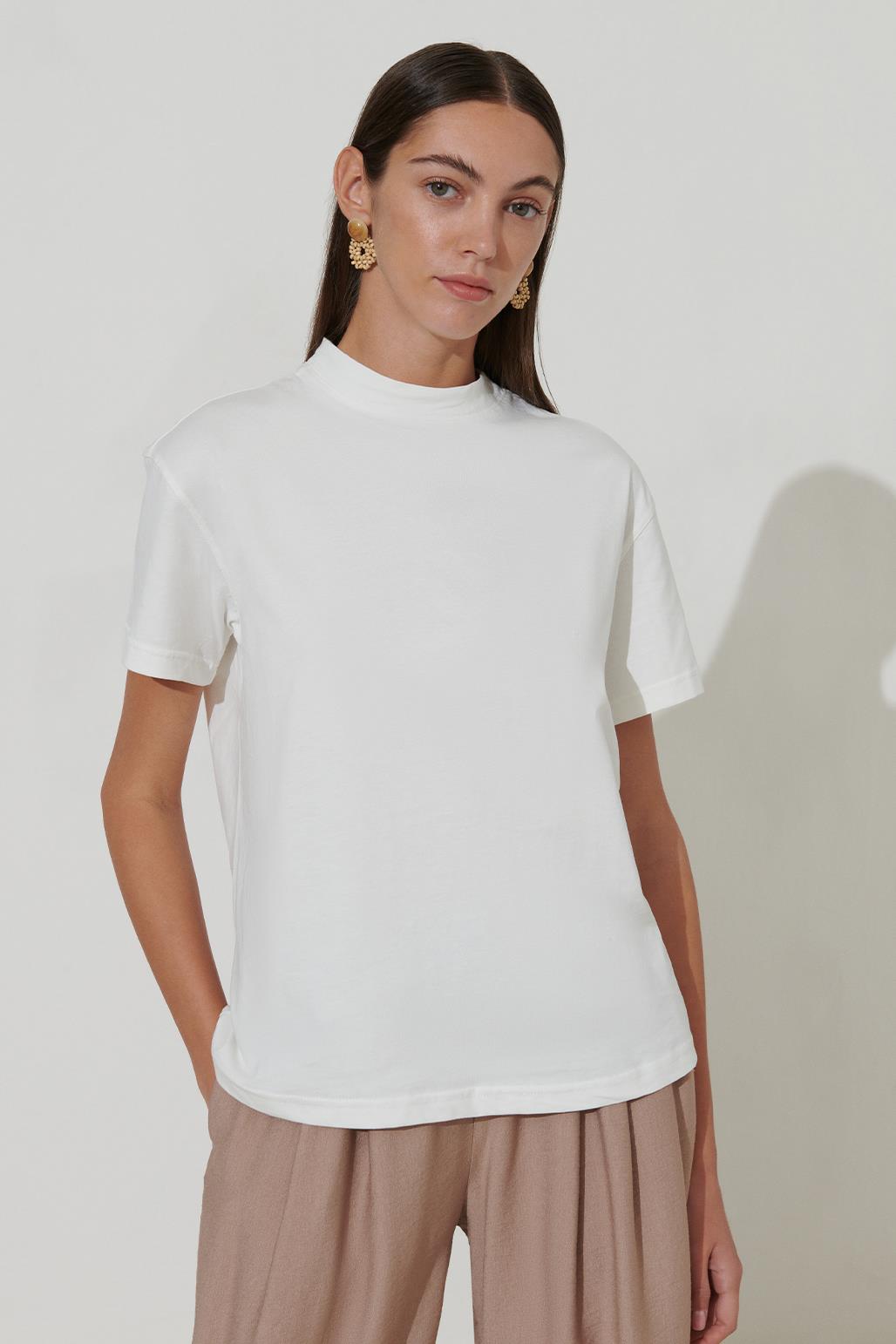 Basic Cotton T-Shirt Ecru