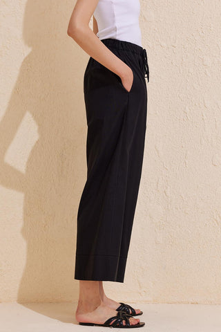 Doren Loose Cut Linen Trousers Black
