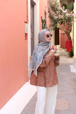 Doria Fringed Linen Shirt Marsala