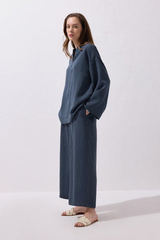 Dory Modal Blouse and Trousers Set Indigo