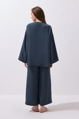 Dory Modal Blouse and Trousers Set Indigo