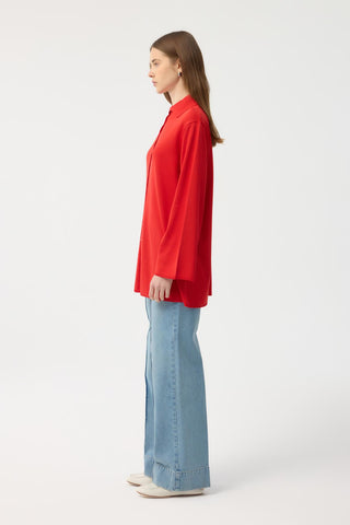 Button Front Lightweight Knit Cardigan Coral