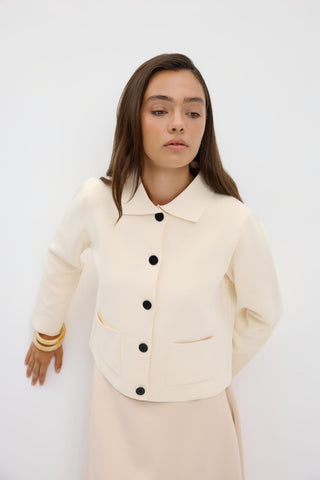 Solid Color Midi Knit Cardigan Ivory