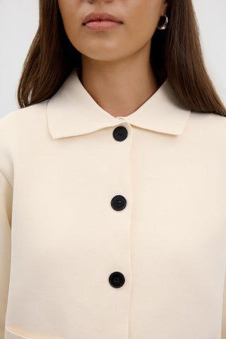 Solid Color Midi Knit Cardigan Ivory