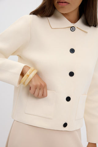 Solid Color Midi Knit Cardigan Ivory