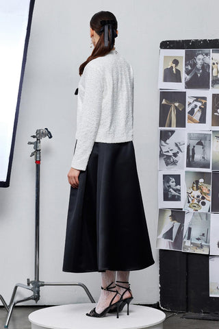 Elegance Sequin Bow Detailed Jacket Ecru