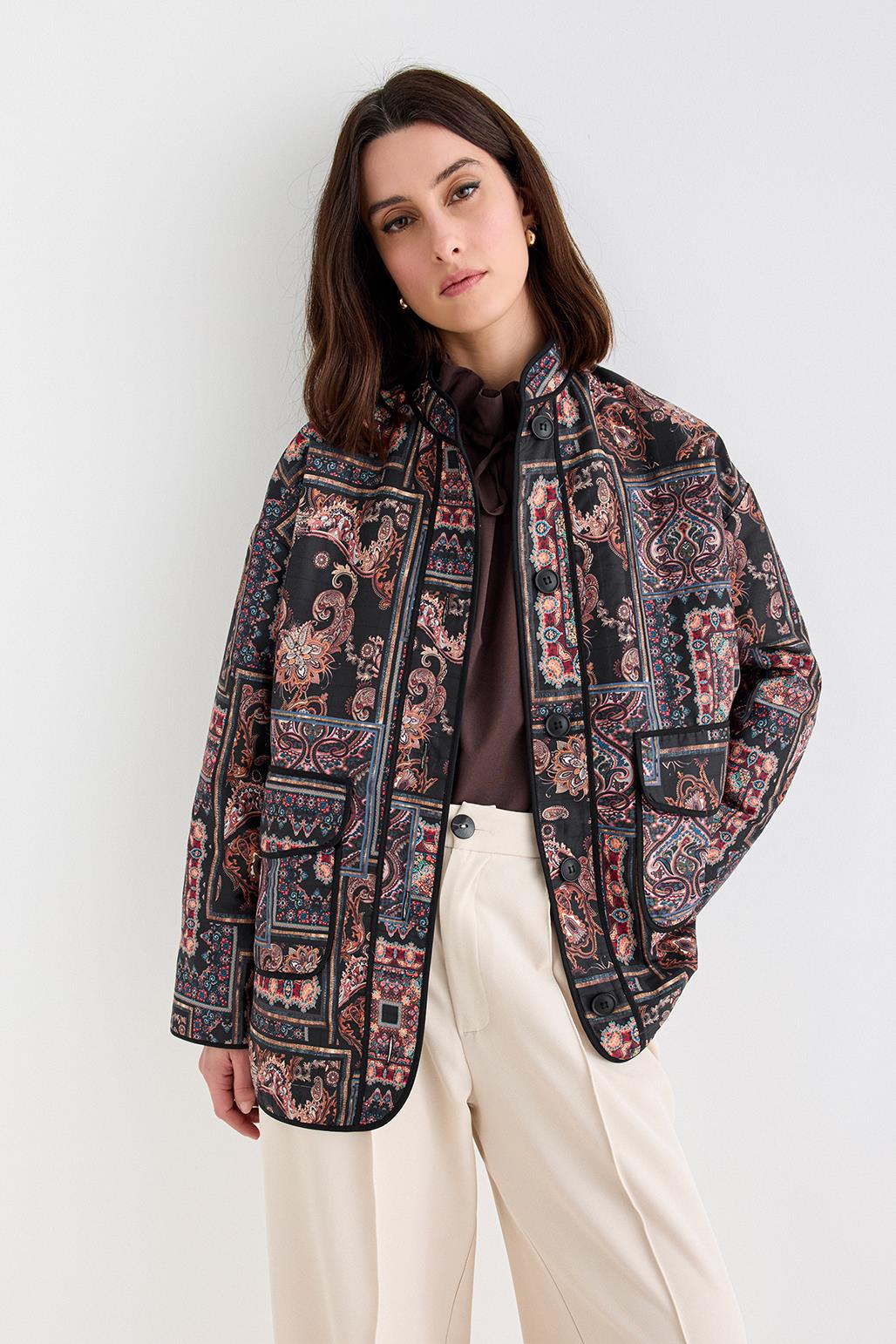 Ella Quilted Jacket Patterned