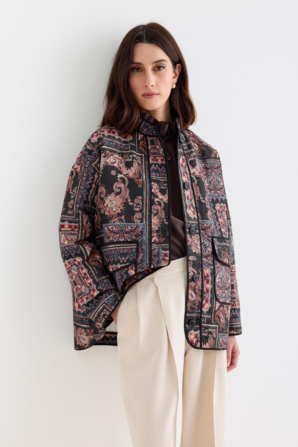 Ella Quilted Jacket Patterned