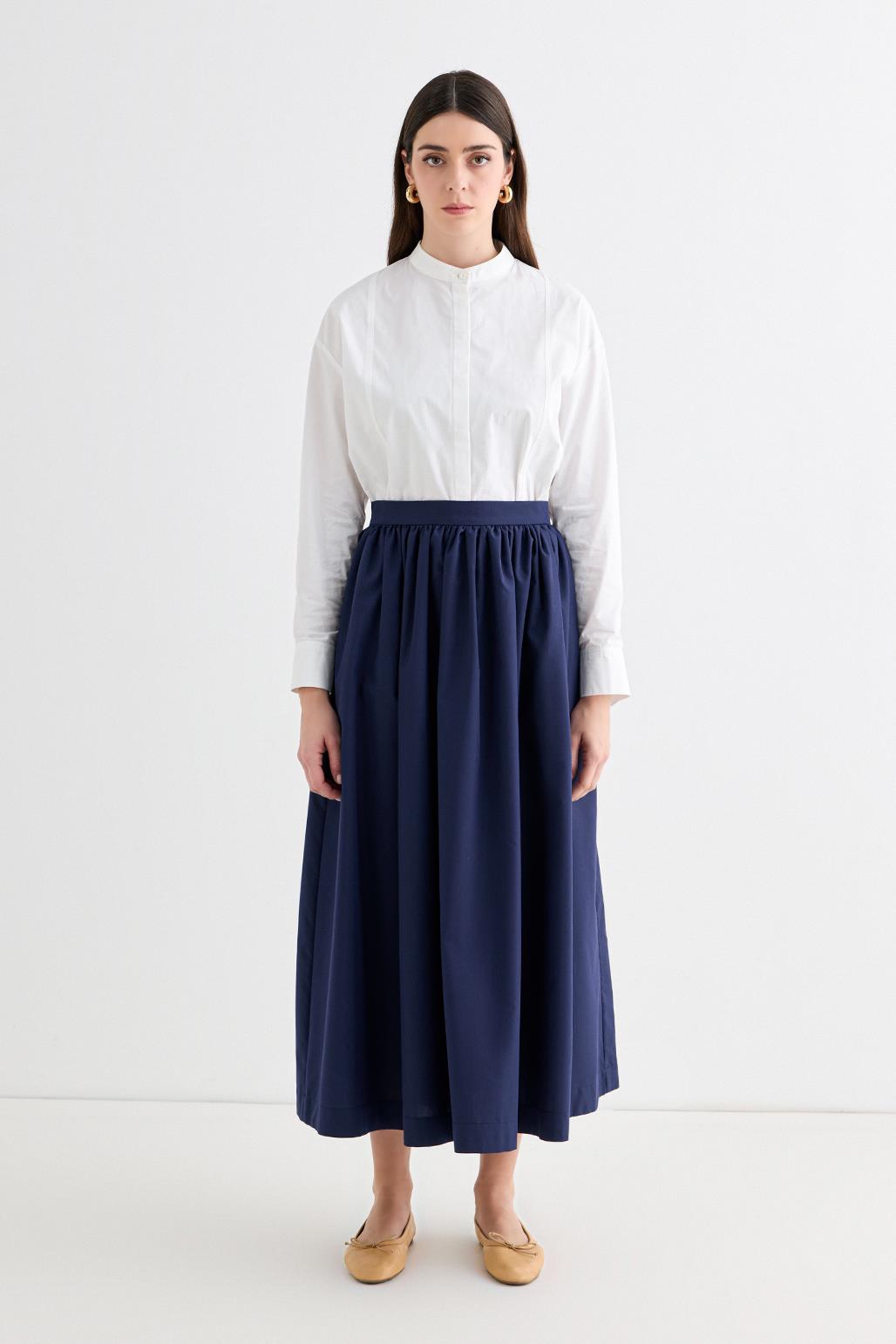 Erla Belt Drawstring Skirt Navy