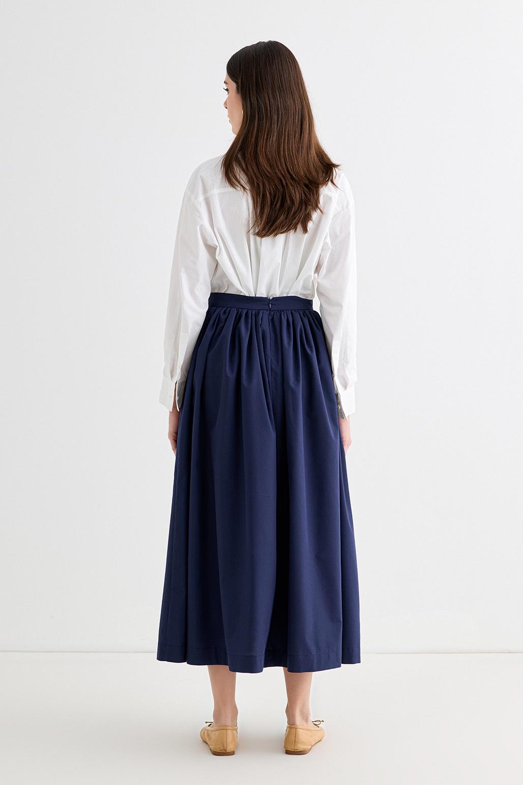 Erla Belt Drawstring Skirt Navy