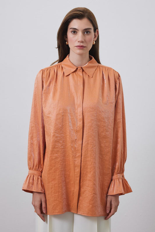 Eva Sleeve Detailed Shirt Apricot
