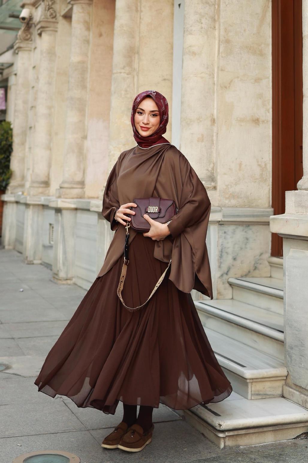 Eva Long Skirt Brown