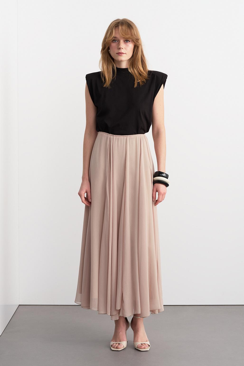 Eva Long Skirt Beige