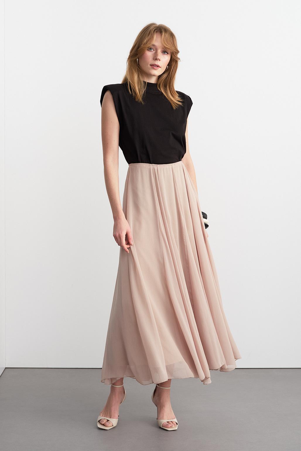 Eva Long Skirt Beige