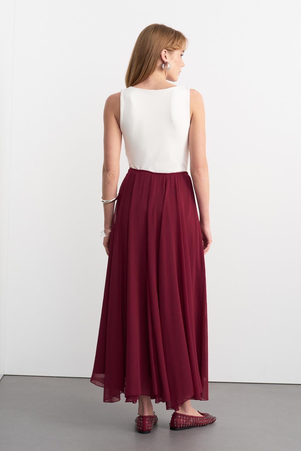 Eva Long Skirt Burgundy