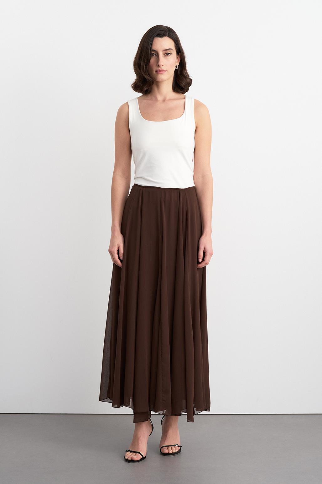 Eva Long Skirt Brown