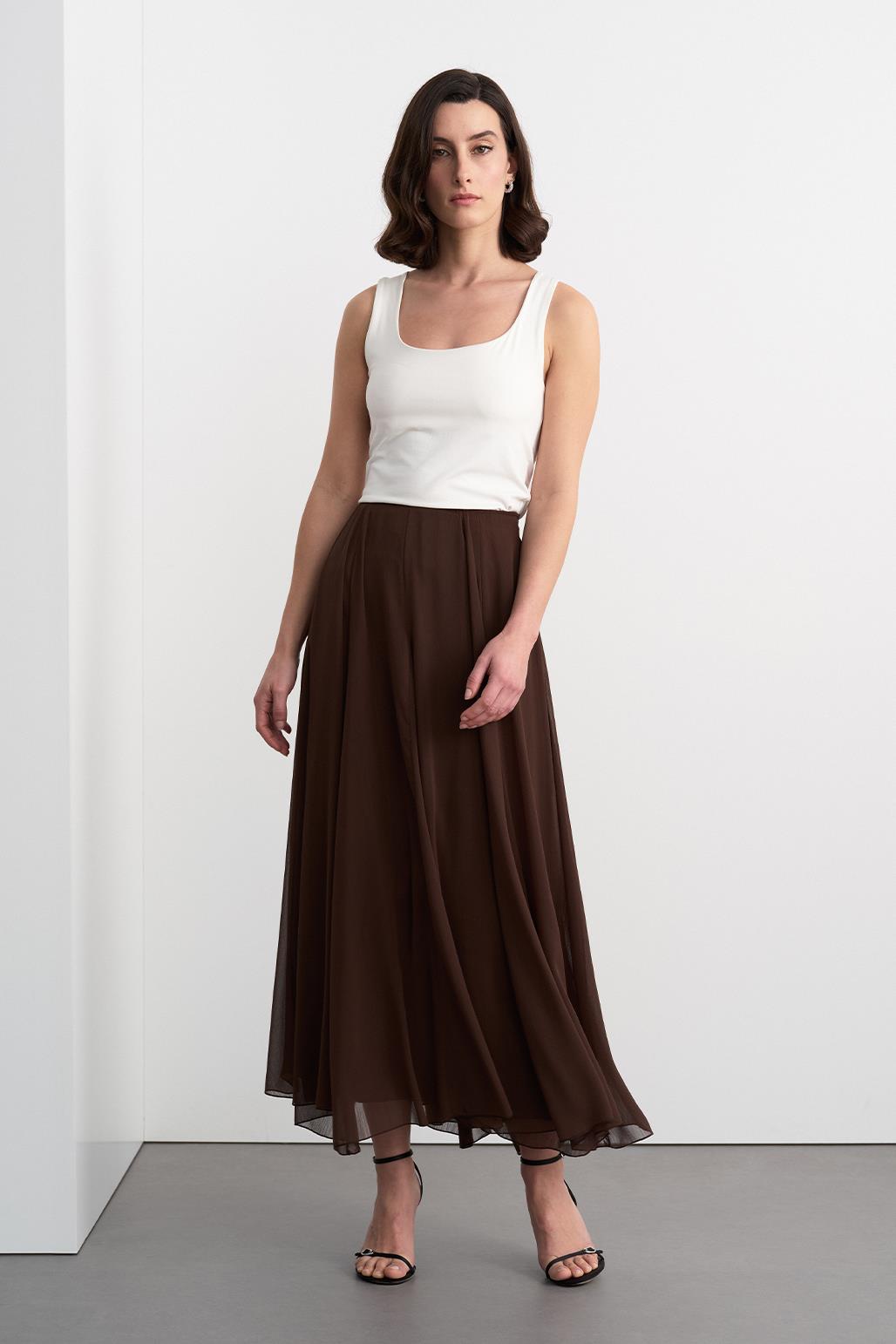 Eva Long Skirt Brown