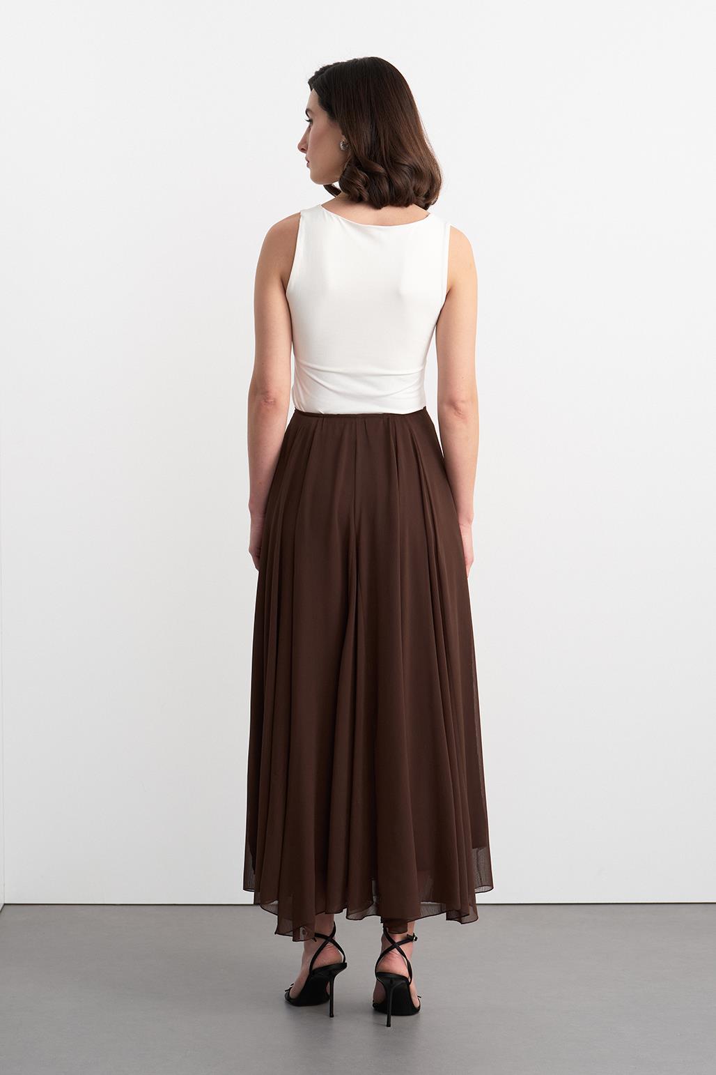 Eva Long Skirt Brown