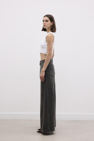 Extra Loose Denim Trousers Dark Gray