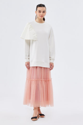 Felad Garni Sweatshirt Ecru