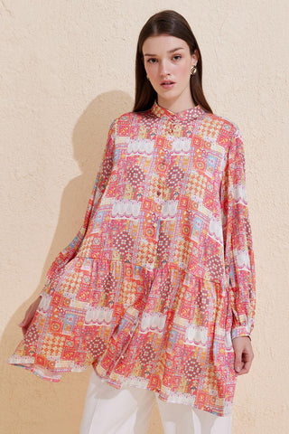 Feone Patterned Shirt Pink