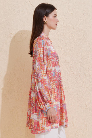 Feone Patterned Shirt Pink