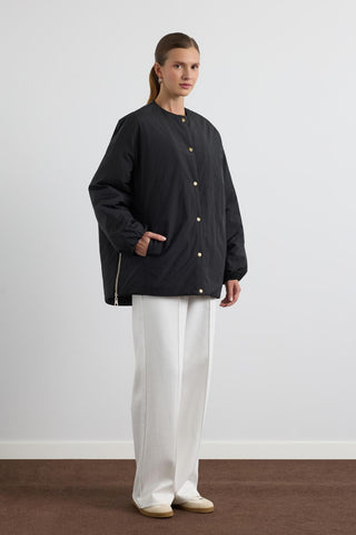 Puffer Jacket with Zipper Black