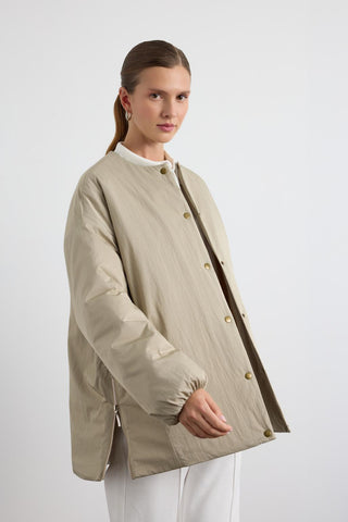 Puffer Jacket with Zipper Stone