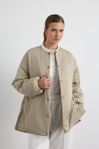 Puffer Jacket with Zipper Stone