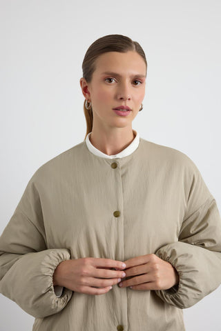 Puffer Jacket with Zipper Stone