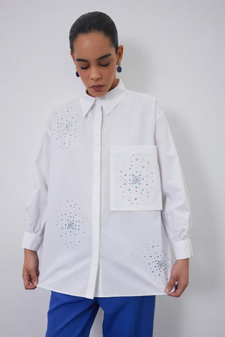 Feya Diamond Shirt Ecru