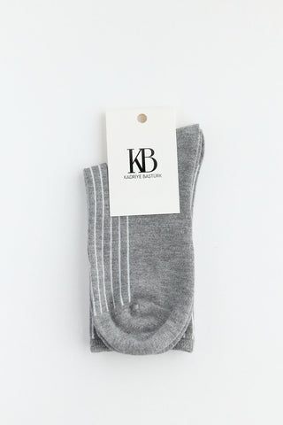 Ribbed Crew Socks Grey Melange