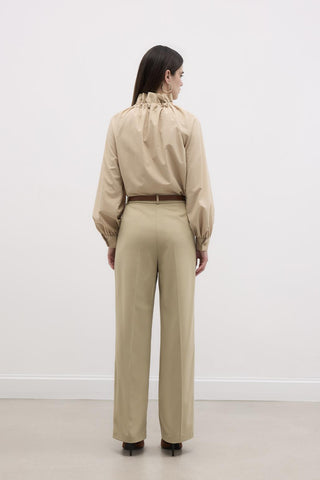 Fitted Palazzo Trousers Sand