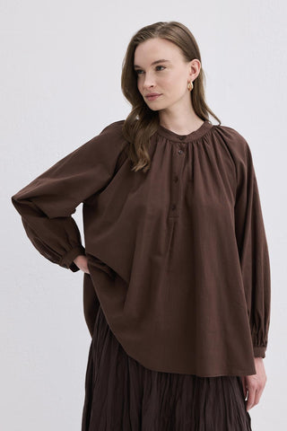 Flam Linen Shirt Brown