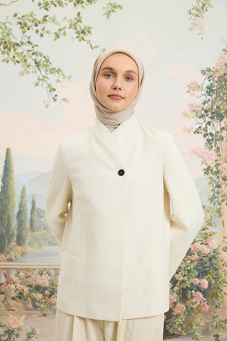 Floss Viscose Plain Square Scarf Beige