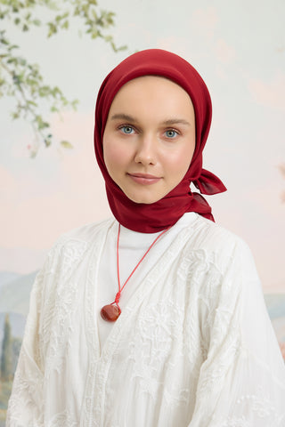 Floss Viscose Plain Square Scarf Burgundy