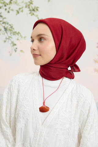 Floss Viscose Plain Square Scarf Burgundy