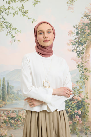 Floss Viscose Plain Square Scarf Dusty Rose