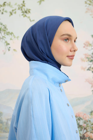 Floss Viscose Plain Square Scarf Indigo
