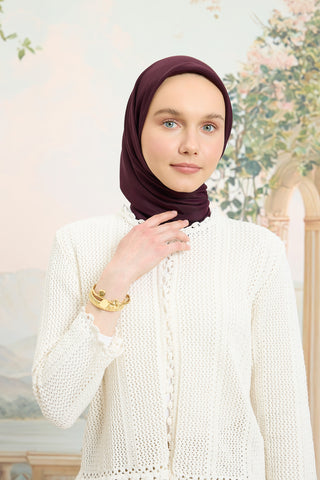 Floss Viscose Plain Square Scarf Mulberry