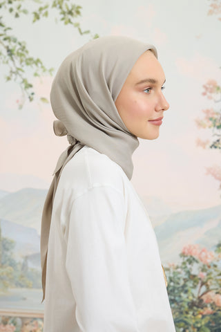 Floss Viscose Plain Square Scarf Stone