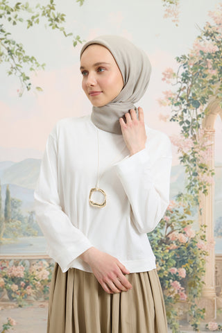 Floss Viscose Plain Square Scarf Stone