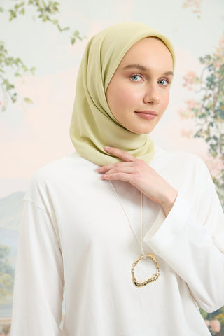Floss Viscose Plain Square Scarf Pale Green